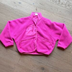 EUC FP Movement ‘Hit The Slopes’ Fleece Snap Jacket Dark Hot Pink (XS) $148